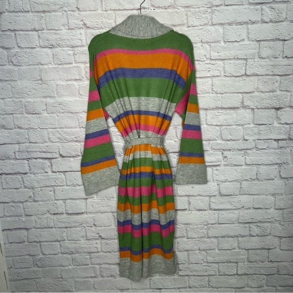 Stitches & Stripes Ultra Soft Multi Colored Striped Duster Cardigan Waist tie - Picture 6 of 16